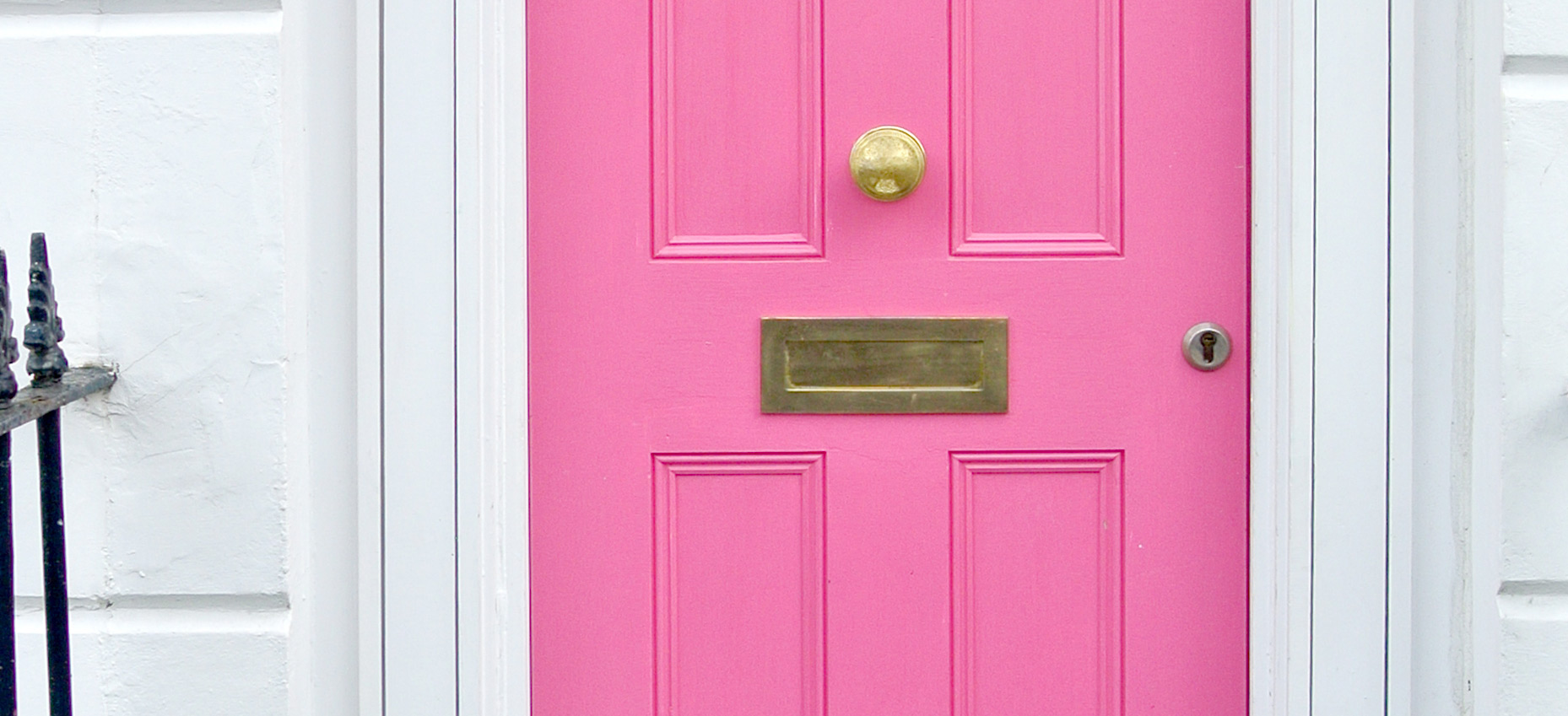 Pink front door